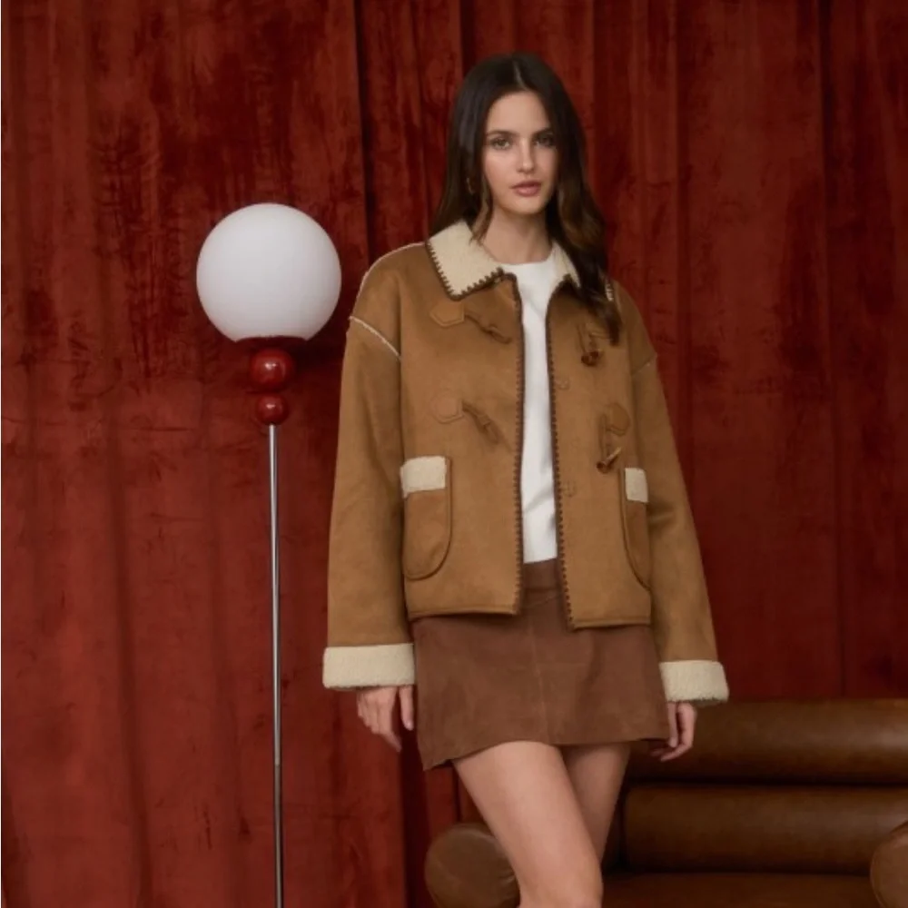 871.  Brown Shearling Jacket - Picture 7 of 7
